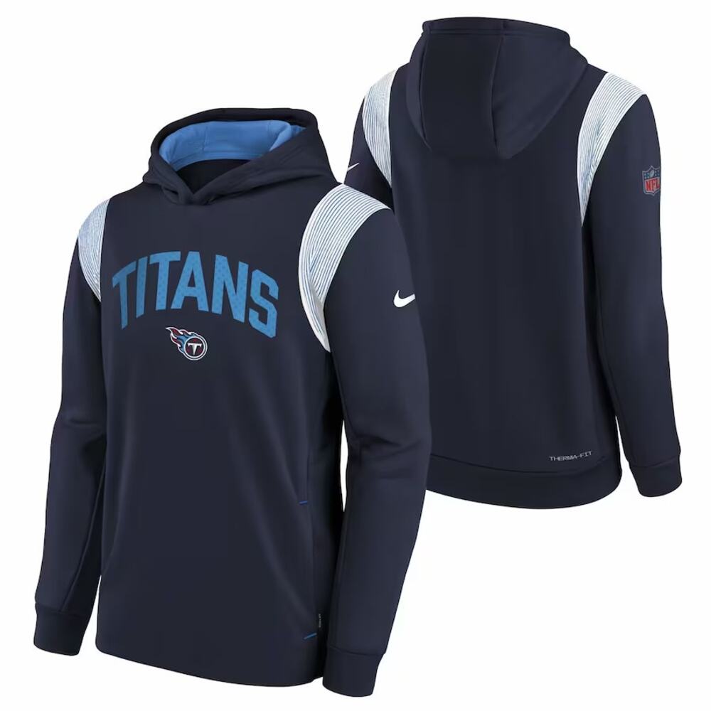 NWT Nike Tennessee Titans Sideline Athletic Stack Performance Hoodie Navy Small